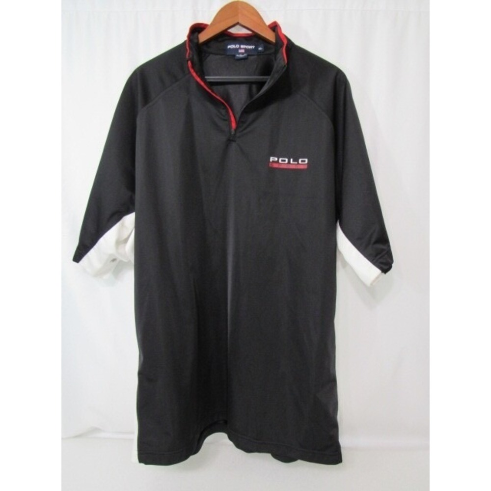 Polo Ralph‎ Lauren Sports Men's Break Away 1/4 zip Short Sleeve XL Black Jacket